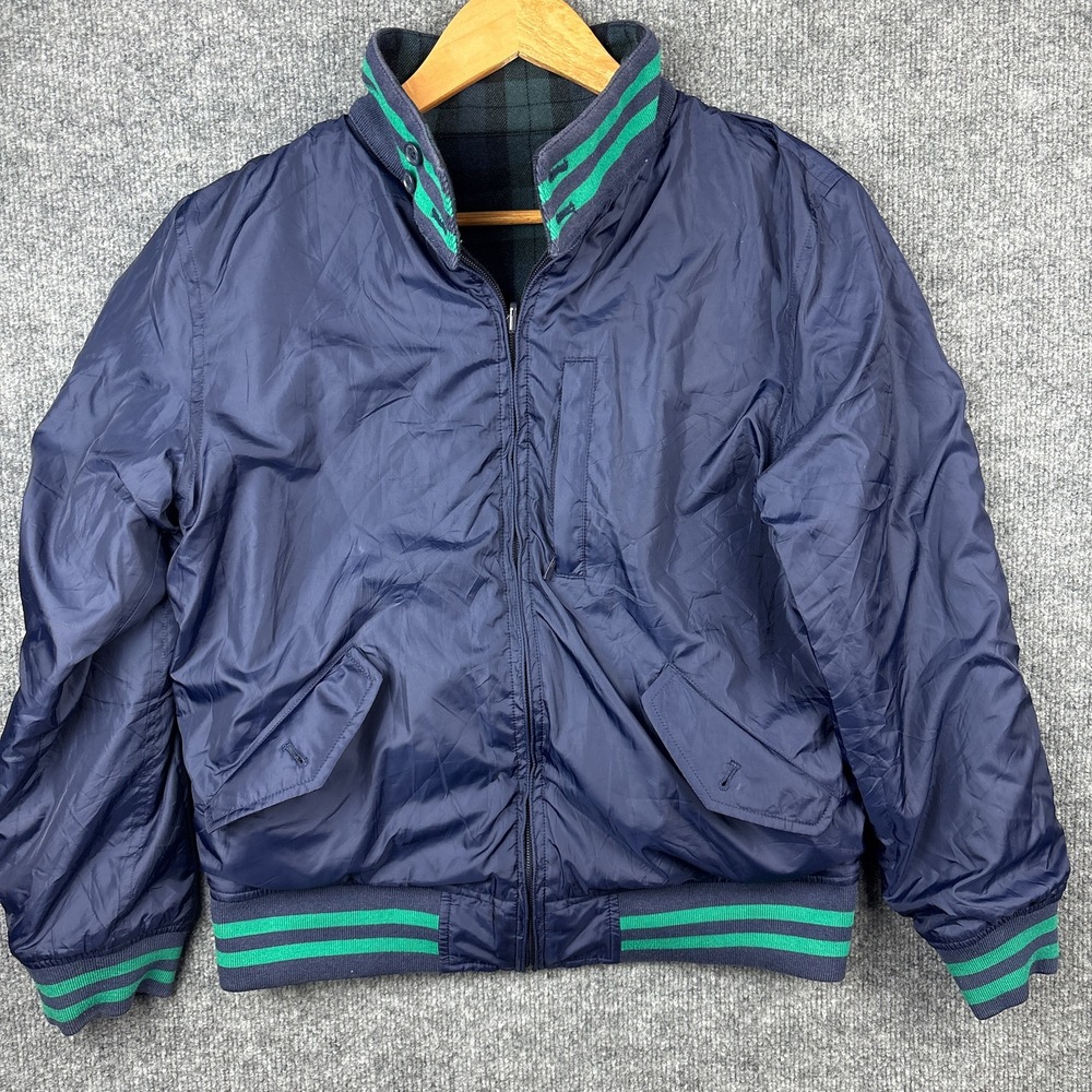 VTG BEAMS Japan Wool Flannel-Lined Windbreaker Bomber Bay Jacket Small Workwear‎